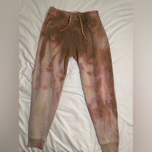 Hollister Brown and Pink Tie Dye Joggers